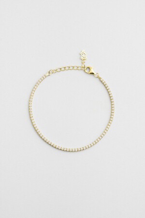 18 Ayar Sarı Altın Kaplama Gümüş 20 Cm Su Yolu Bileklik - So Chic