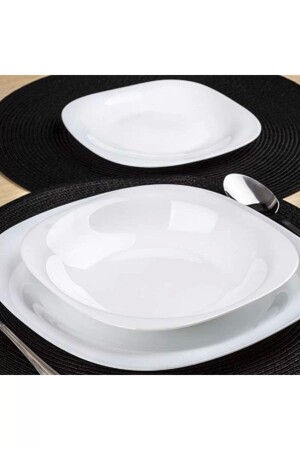 (منز كارين) البيضاء 18 قطعة طبق العشاء - Luminarc