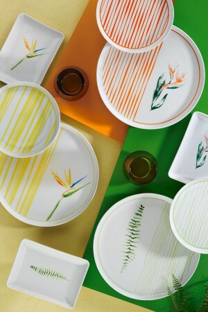 المجموعة العشاء من 18 قطعة من MNZ-Moderna 12245 ديكور MOD18Y660012174 - Kütahya Porselen