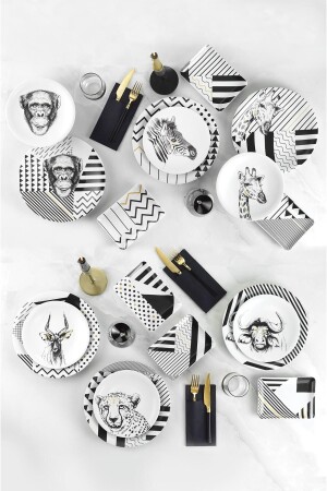 غابة منىز-ماجستيك 18 قطعة الإفطار والعلاجات مجموعة ZG18Y643011133 - Kütahya Porselen