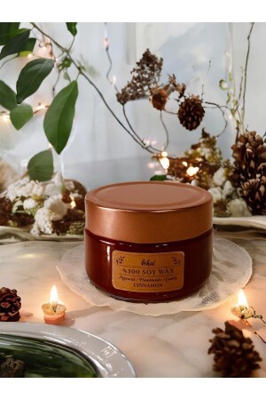 كرنب من النعناع الطبيعي من النعناع العطرية من الصويا الخشبية (180 مل - 400 جرام) CINNAMON180ML - Bihal Hediyelik