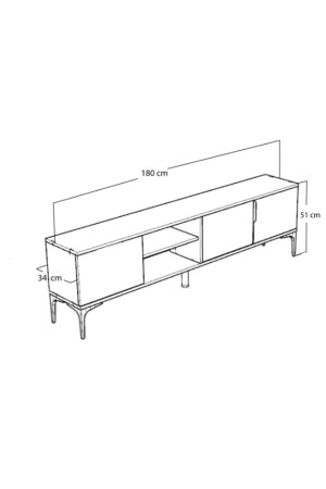 180 cm großes TV-Gerät mit Metallgriff und Stilregal (Korb – Anthrazit) TRZ007 - 6