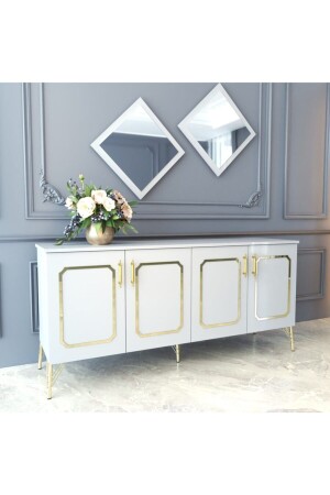 منز-إيليت 180 الذهب الأبيض الكنسول النخبة - ESMOPA MOBİLYA