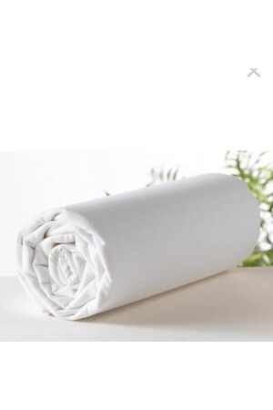 180 x 200 großes weißes elastisches Bettlaken-Set aus Baumwolle mit Kissenbezug ün615 - üntaş