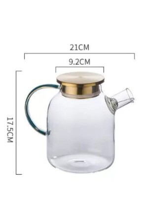 1800 ml hitzebeständiges Kräutertee-Ei aus Glas mit Metalldeckel, Glaskanne Pisa SN-2021-211019 - 5