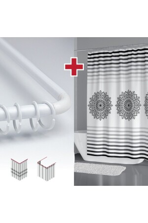 الستارة الحمامات ذات المعلق الهدية 180x200 سم الستارة الحمامات ذات الجناح الواحد - L Pipe - Tropikhome