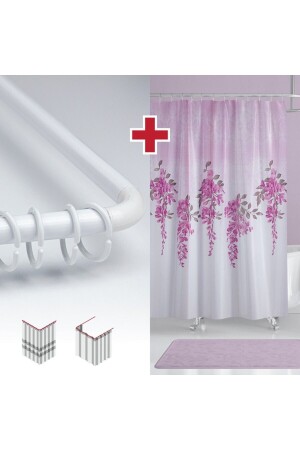 الستائر الحمامات مع هدية 180x200 سم الستائر الحمامات ذات الجناح الواحد - L المسمار مع هدية - Tropikhome