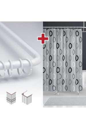 الستائر الحمراء الجوميترية من النمط الحمراء مع هدية المعلق 180x200 سم الستائر الحمراء من الجناح الواحد - L المضخة مع هدية - Tropikhome