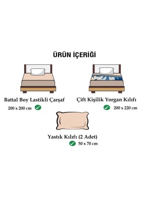 180x200 Lastikli Çarşaflı Düz Renk Nevresim Takımı Battal Boy Sarı-Siyah LCVCFTYON180 - 3