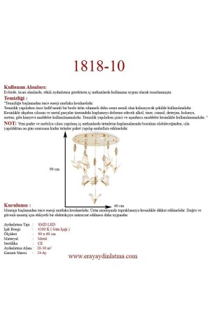 1818-10 10-teiliger LED-Kronleuchter mit Pendelleuchte 1818-10 GD - 4