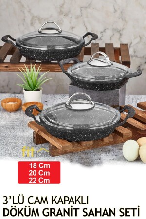 مجموعة من الخزف المعدني من غلاف الزجاج 18-20-22 سم 3 قطع مجموعة الخزف الكاباكليشان - fitfiyat