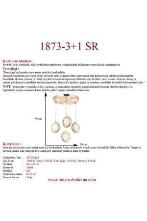 1873-3+1 4-teiliger LED-Kronleuchter mit Pendelleuchte 1873-3+1 GD - 6