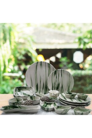 مـنـز - الـيـد الخضراء مـزينة 19 قطعة إفطار مـن 4 أشخاص 8681349098594 - Arna Porselen