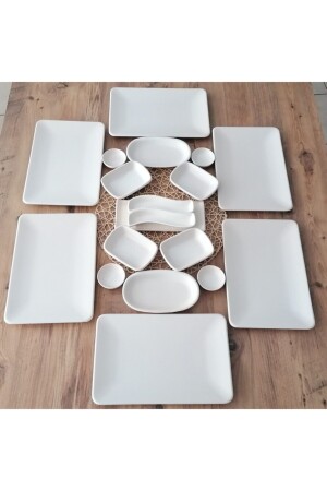 19 Parça 6 Kişilik Mat Krem Sierra Takım Kahvaltı dmt202000190019 - Demet Çeyiz