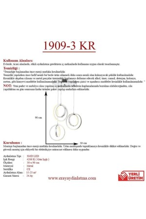 1909-3 Chrom-3-LED-Kronleuchter 1909-3 KR - 4