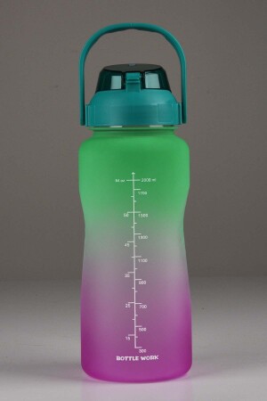 2. 000 ml motivierende Wasserflasche, Wasserflasche, Wasserbecher, 2 l - 3