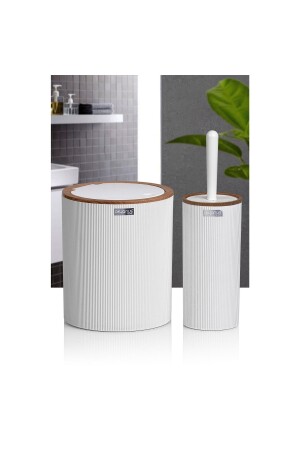 مجموعة ملحقات حمام من 2 - أبيض 03OKN139 - Okyanus Home