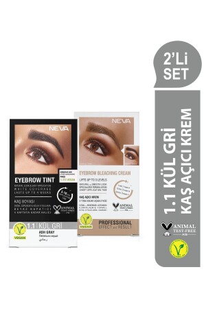 مجموعة من 2 صبغة حجب الشتات 1. 1 ASH GRAY + كريم إضاءة حجب الشتات (النباتي) - Neva