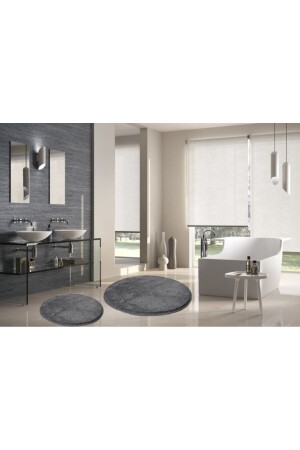 مجموعة من 2 دورة من المرافق المزدوجة المضغوطة الغسيل المضغوطة غير المنزلقة القاعدة المرحاض الكأس الأنتراكيت 100x100 60x - Sarar