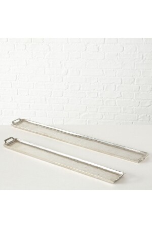 مجموعة من 2 صناديق أزياء فضية 12 سم-13 سم BO 8224200 - BOLTZE HOME