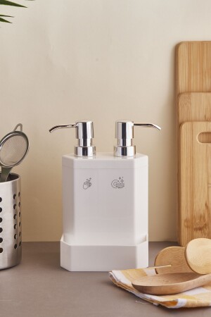 مكنز مارلون ليكس 2 قطع مطبخ مصدر صابون سائل مع حامل إسفنج 131181 - Perotti