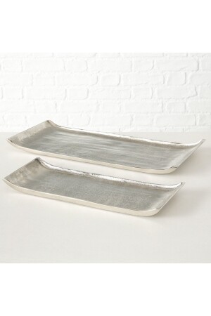 مجموعة من 2 صناديق أزياء فضية 18 سم-26 سم BO 3654600 - BOLTZE HOME