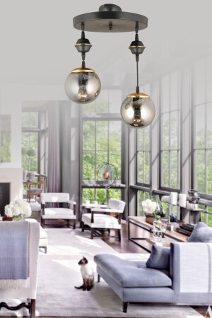 مكنز المعلقة المعلقة المعلقة السوداء 2 قطع مدخنة زجاجات النقود النفخة الوقود 1816 - KARDELEN AYDINLATMA AVİZE