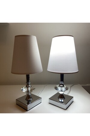 منز ستار شمعة فضية بيضاء 2 قطع شمعة فضية بيضاء 2 قطع - AbajurAksesuar