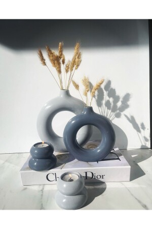 مجموعة التصميم من 2 أوعية حلقة و 2 حاملات شمعة - Elatasarım