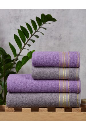 منز الماسة منشفة حمام (قطعة 2 من اليد ووجهه - منشفة الرأس - 2 قطعة من الجسم - منشفة حمام) الراية - Sarina Renkli Bir Dünya