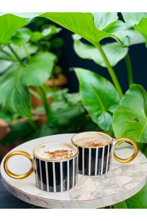 مجموعة من 2 كوب من الشاي الأسود من البيانو الفاخرة 200 مل CRM-KPA34 - CARMEN SOFT paris