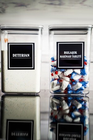 مجموعة من 2 أقراص و صندوق تخزين للمياه المضطربة مع غطاء الفراغ المستطيل الديكورية 2900ml 6596666455 - kalitebudur34