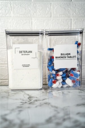 مجموعة من 2 أقراص و صندوق تخزين للمياه المضطربة مع غطاء الفراغ المستطيل الزخرفي 2900ml 76545676565 - kalitebudur34