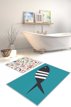 م.ن.ز-ديكورية تصميم حديث مضاد للنزلق القاعدة المزدوجة مجموعة حمام ومرحاض مجموعة-2 قطعة 2LİPBNY156 - Homefesto