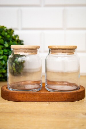 مجموعة من 2 صناديق زجاجية مع غطاء خشبي و شاكر العطور الخشبية 300 ملي ليرة DNS-2listntminiAK - DNS HOME