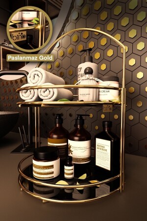 منظمة الحمام من منظمة المجوهرات التجميل المرفق المطبخ المكملات المرفق 2 طوابق 40 سم - Bino