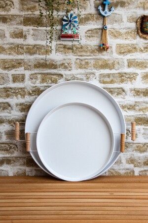 مجموعة من 2 45 سم طاولة معدنية مع معقب خشبية و 37 سم طاولة بيضاء شاي القهوة عرض طاولة 37 و 45 سم - kitchen trend