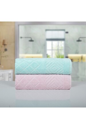 منشفة يدوية من القطن من القطن مجموعة منشفة وجهية من 2 50 × 90 سم - ILGIN HOME