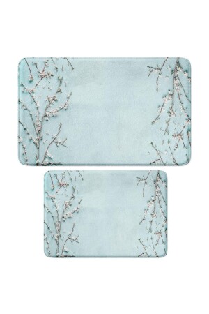 مجموعة من المطبوعات المطبوعة من 2 - قاعدة غير المنزلقة ، قابل للغسل بالآلات ، 50x80cm و 40x60cm 4F-TKMBP-USDV - Monnhein