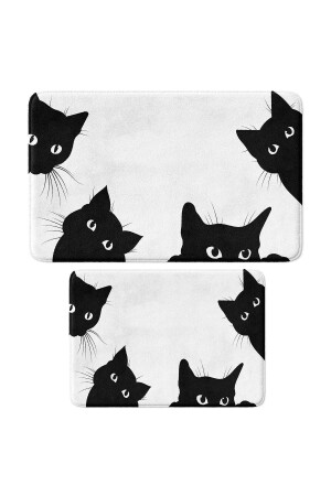 مجموعة من غطاءات الحمام المطبوعة من 2 - قاعدة غير المنزلقة ، يمكن غسلها بالآلات ، 50x80cm و 40x60cm NQ-TKMBP - Monnhein