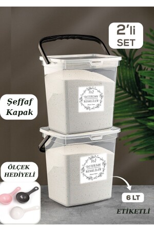 صندوق مكنسة المطهر 2 حزمة 6 لترات الدقيق والخضروات علبة للألوان والأبيض (غطاء شفاف) Alamut235 - Alamut Home