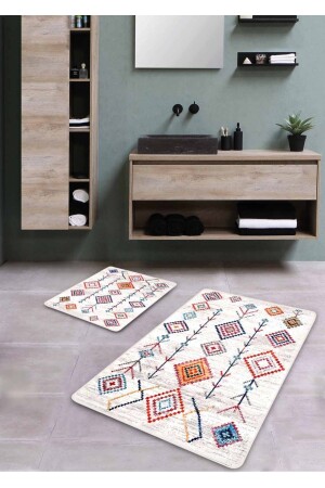 غسيل قاعدة من دون زوال - غسيل غسيل 2 قطع - نمط عرقي 60*100 سم - 50*60 سم BM0191 - Pilloveland