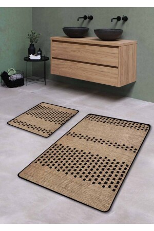 مقعد حمام مزدوج من 2 قطع غسيل من قاعدة من دون زوال - مظهر المزدوج 60*100 سم - 50*60 سم - Pilloveland