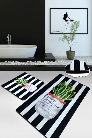 مجموعة من 2 حمامات حمام سجادة غسيل غير زلق أساس حوض المياه المثالي مجموعة 8682125983097 - Chilai Home