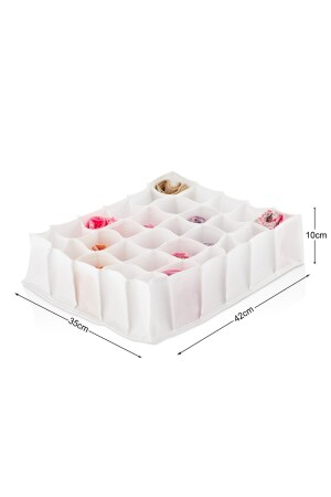 2 Adet 30 Bölmeli Petek Organizer Beyaz 42×35×10 Cm SERS004433 - 7