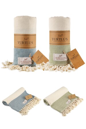 MNZ-2 PCS - 95x180 سم - 100% قطن شاطئ مشوي، SPA ومسحومة حمام، مرونة عالية ART145 - YURTLUS