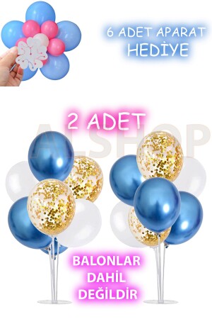 2 Adet Balon Süsleme Standı 6 Adet Aparat Hediyeli 7li Çubuklu Ayaklı Stand - Alshop