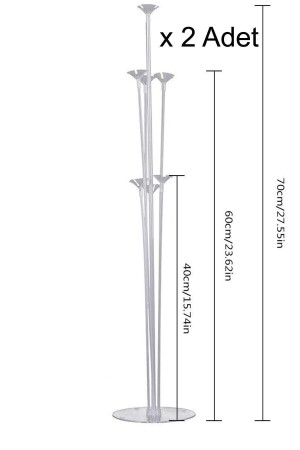 2 Adet Balon Süsleme Standı 7li Çubuklu Ikili Set Ayaklı Stand - 4