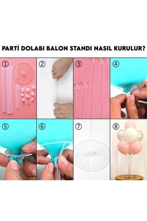 2 Adet Balon Süsleme Standı 7li Çubuklu Ikili Set Ayaklı Stand - 5