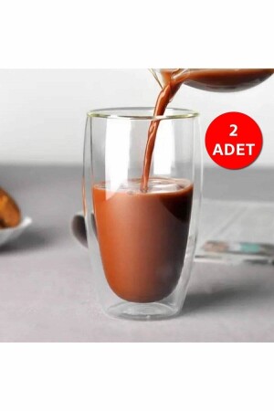 2 Adet Çift Camlı Çift Cidarlı Bardak 500 ml | 2 Adet ARVALE0614 - 4